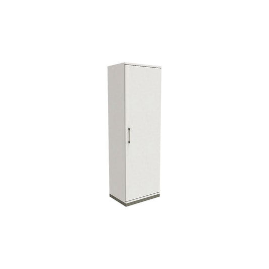 P12 - Cloakroom locker, door hinged on right, white.