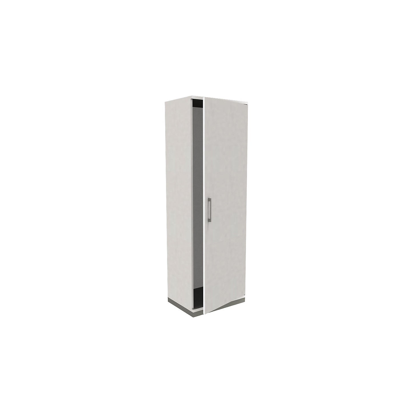 P12 - Cloakroom locker, door hinged on right, white.