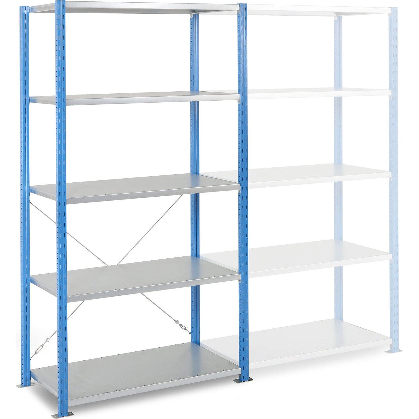 Heavy-duty boltless shelving, shelf WxD 1250 x 800 mm, max. shelf load 240 kg, standard shelf unit, height 2000 mm, 5 shelves.