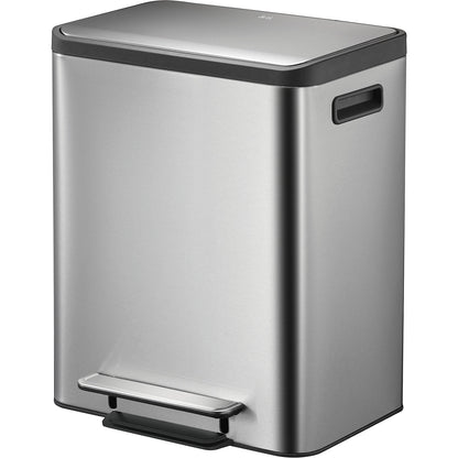 Waste collector with pedal, capacity 30 l, WxHxD 404 x 492 x 321 mm, stainless steel, single collector.
