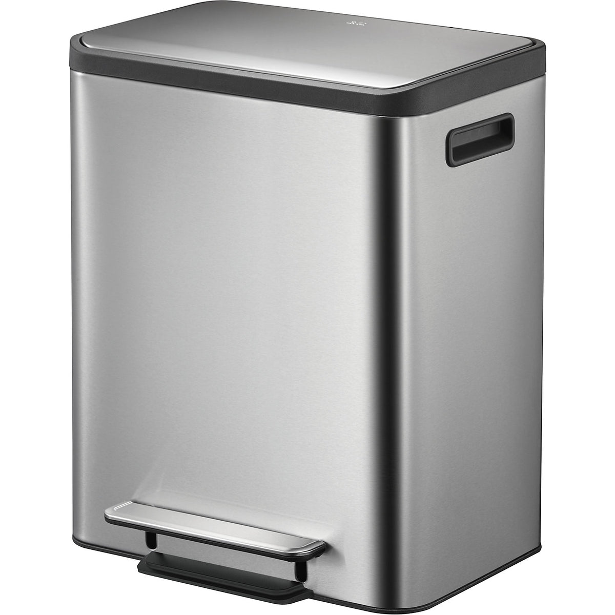 Waste collector with pedal, capacity 30 l, WxHxD 404 x 492 x 321 mm, stainless steel, single collector.