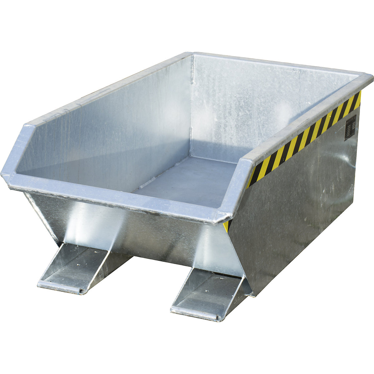 Mini tilting skip, low front edge, capacity 0.23 m³, zinc plated.