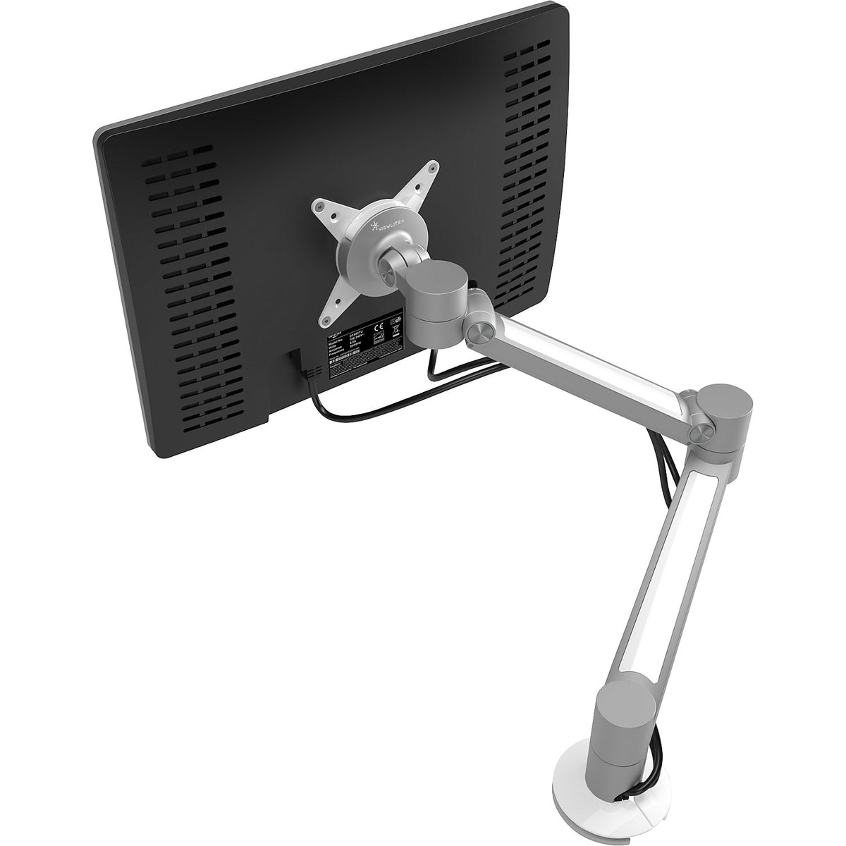 VIEWLITE PLUS monitor arm, for tabletop mounting, silver/white.