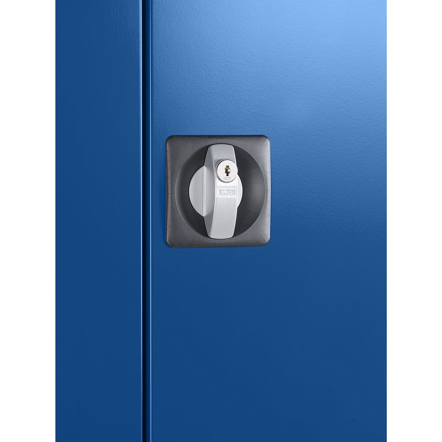 Environmental cupboard, with 4 tray shelves, gentian blue doors.