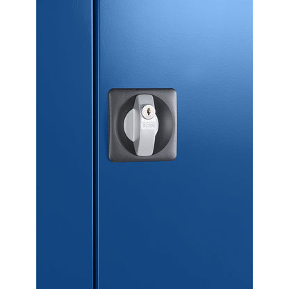 Environmental cupboard, with 4 tray shelves, gentian blue doors.
