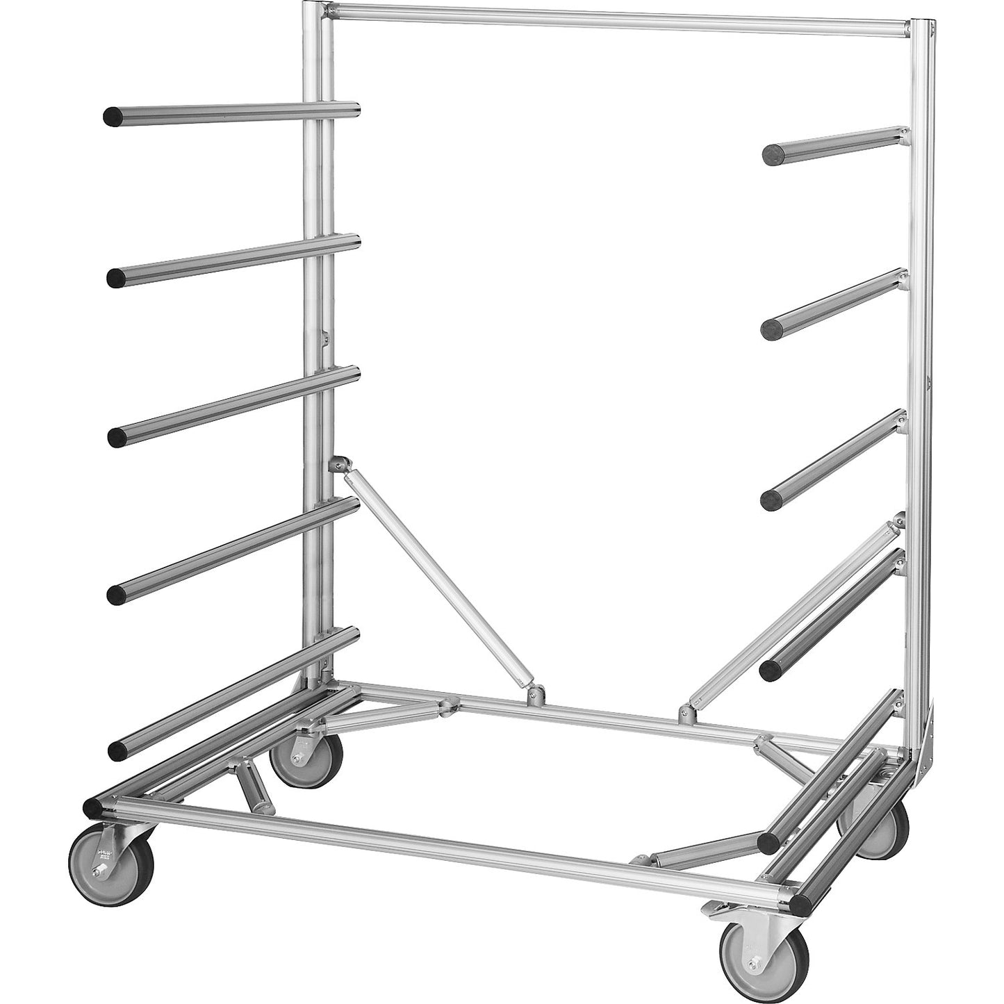 MULTI RACK cantilever trolley made of aluminium profile, LxWxH 1380 x 800 x 1800 mm, 1+ items.
