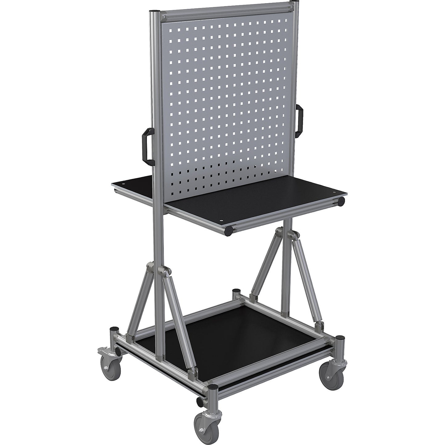 Aluminium profile tool trolley, LxWxH 724 x 700 x 1600 mm, 1+ items.