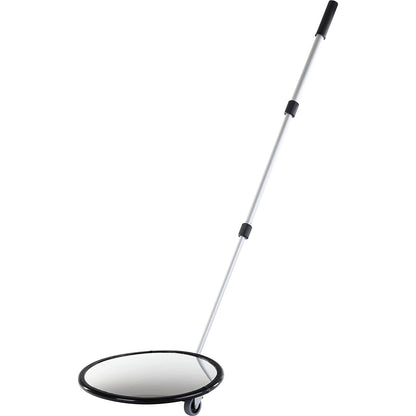 Inspection mirror with telescopic arm, round, with castors, Ø 350 mm.