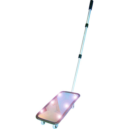 Inspection mirror with telescopic arm, rectangular, with castors, HxW 200 x 400 mm, with light.
