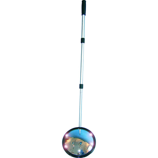 Inspection mirror with telescopic arm, round, Ø 250 mm, with light.