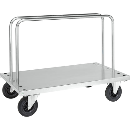Heavy duty plate truck, incl. 2 bars, LxWxH 1250 x 700 x 945 mm, 2 swivel and 2 fixed castors.