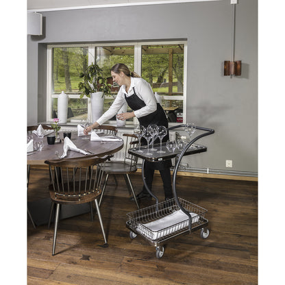 C-LINE shopping and table trolley, with 1 shelf, 1 stainless steel mesh tray, shelf heights 160, 630 mm.