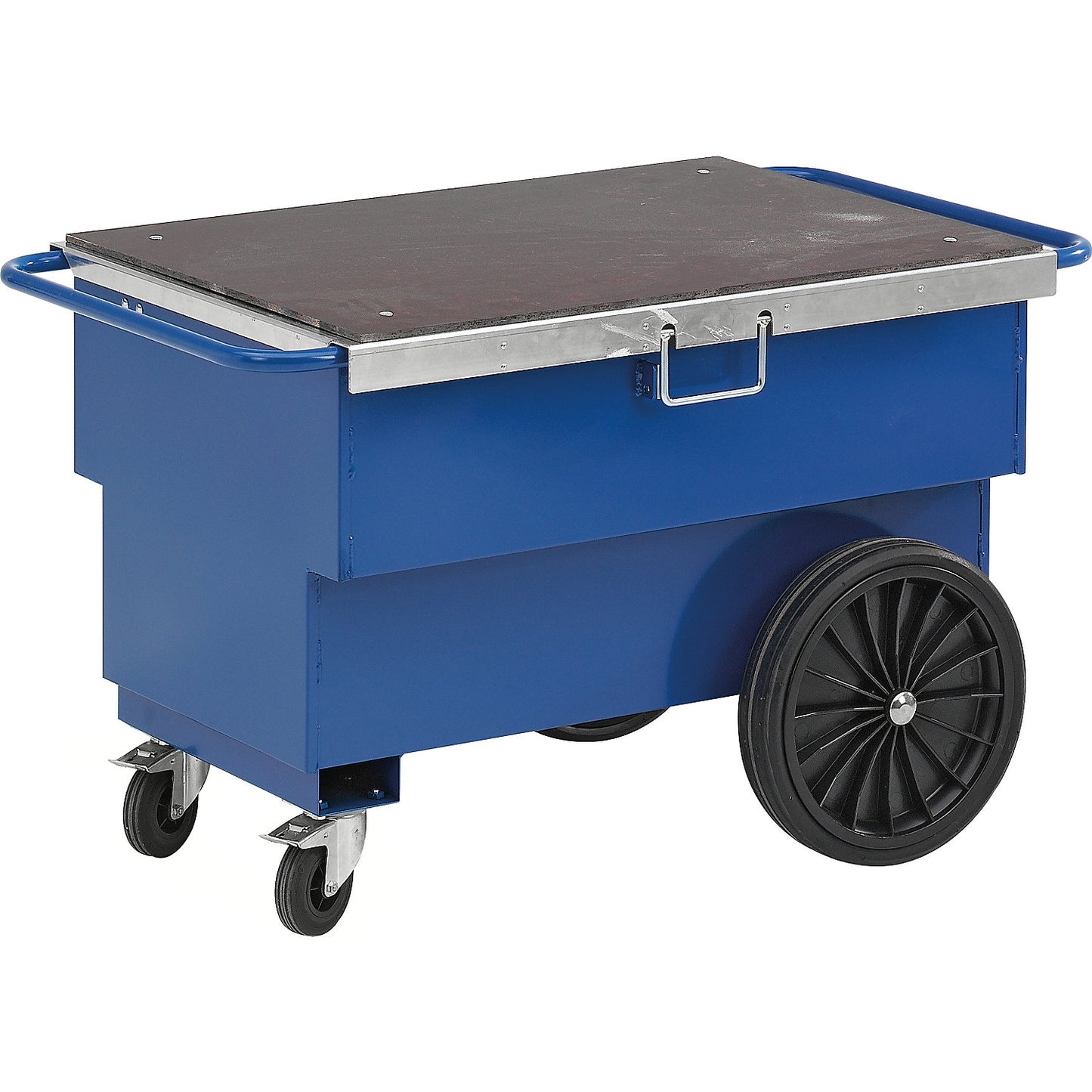 Tool trolley with 2 push handles, max. load 400 kg, with solid rubber tyres.