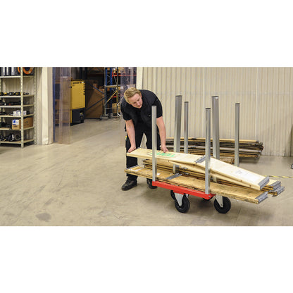Dolly for KM224 pallet frame, LxWxH 800 x 600 x 1215 mm, 2 swivel castors with stops, 2 fixed castors.