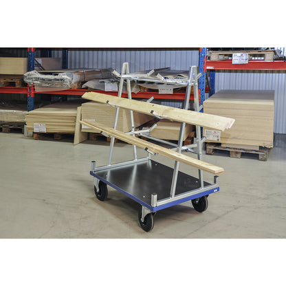 KM8400 panel trolley, LxWxH 1000 x 700 x 1380 mm, 2 swivel castors with stops, 2 fixed castors.