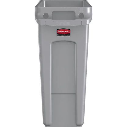 Waste bin SLIM JIM®, capacity 60 l, with ventilation ducts, grey.