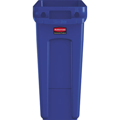 Waste bin SLIM JIM®, capacity 60 l, with ventilation ducts, blue.