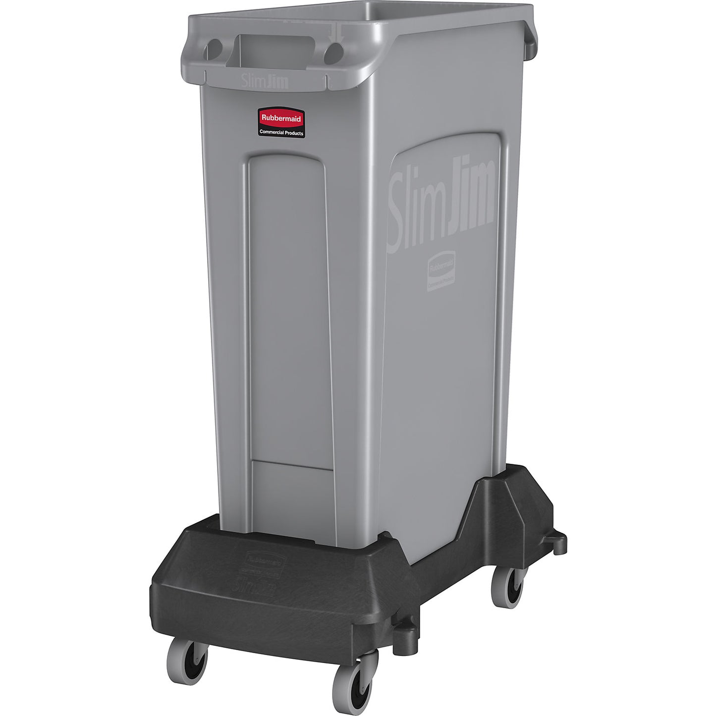 Waste bin SLIM JIM®, capacity 87 l, with ventilation ducts, grey.