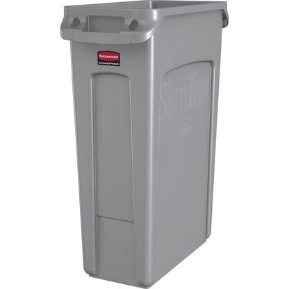 Waste bin SLIM JIM®, capacity 87 l, with ventilation ducts, grey.