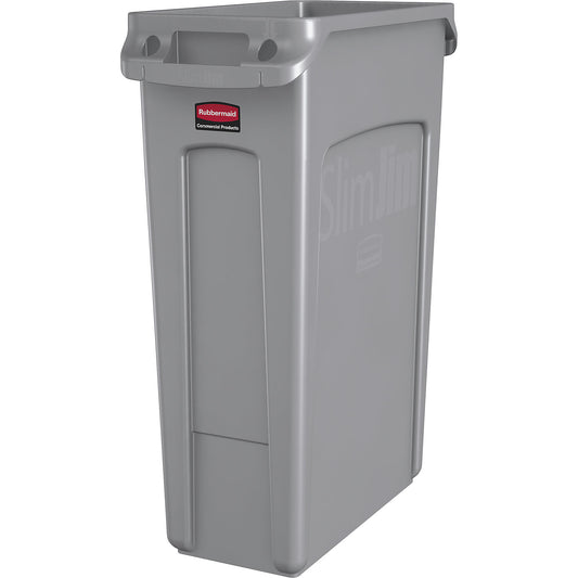 Waste bin SLIM JIM®, capacity 87 l, with ventilation ducts, grey.