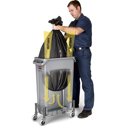 Waste bin SLIM JIM®, capacity 60 l, with ventilation ducts, blue.