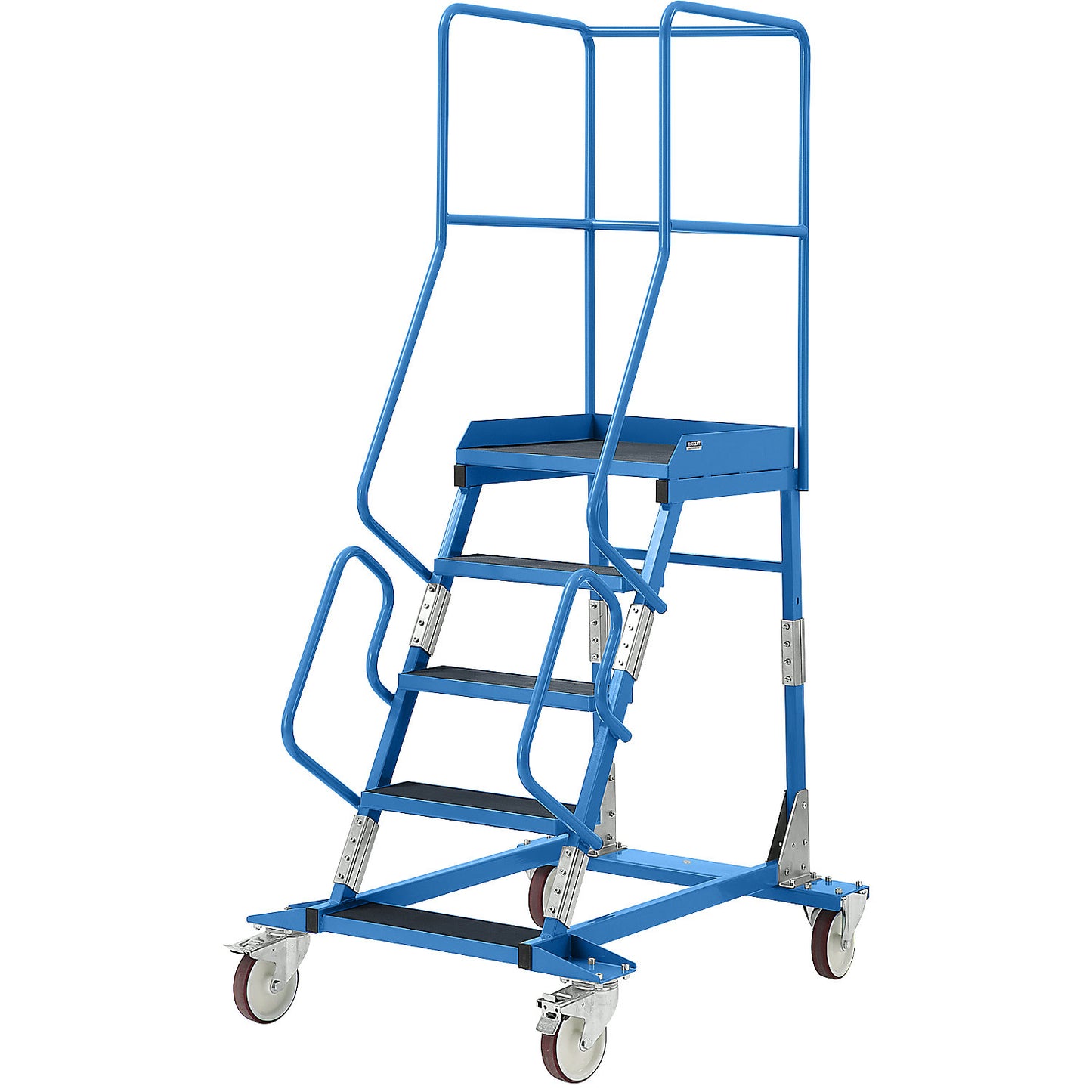 Mobile safety steps, ribbed rubber step insert, 5 steps.