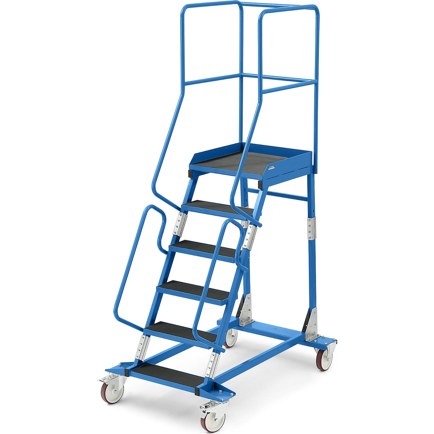 Mobile safety steps, ribbed rubber step insert, 6 steps.