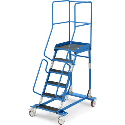 Mobile safety steps, ribbed rubber step insert, 6 steps.