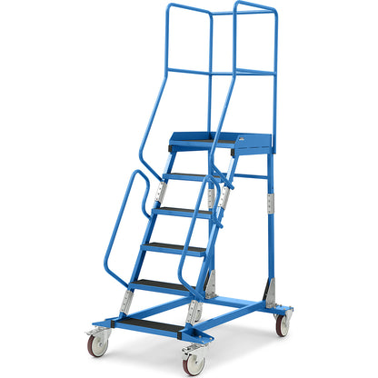 Mobile safety steps, ribbed rubber step insert, 6 steps.