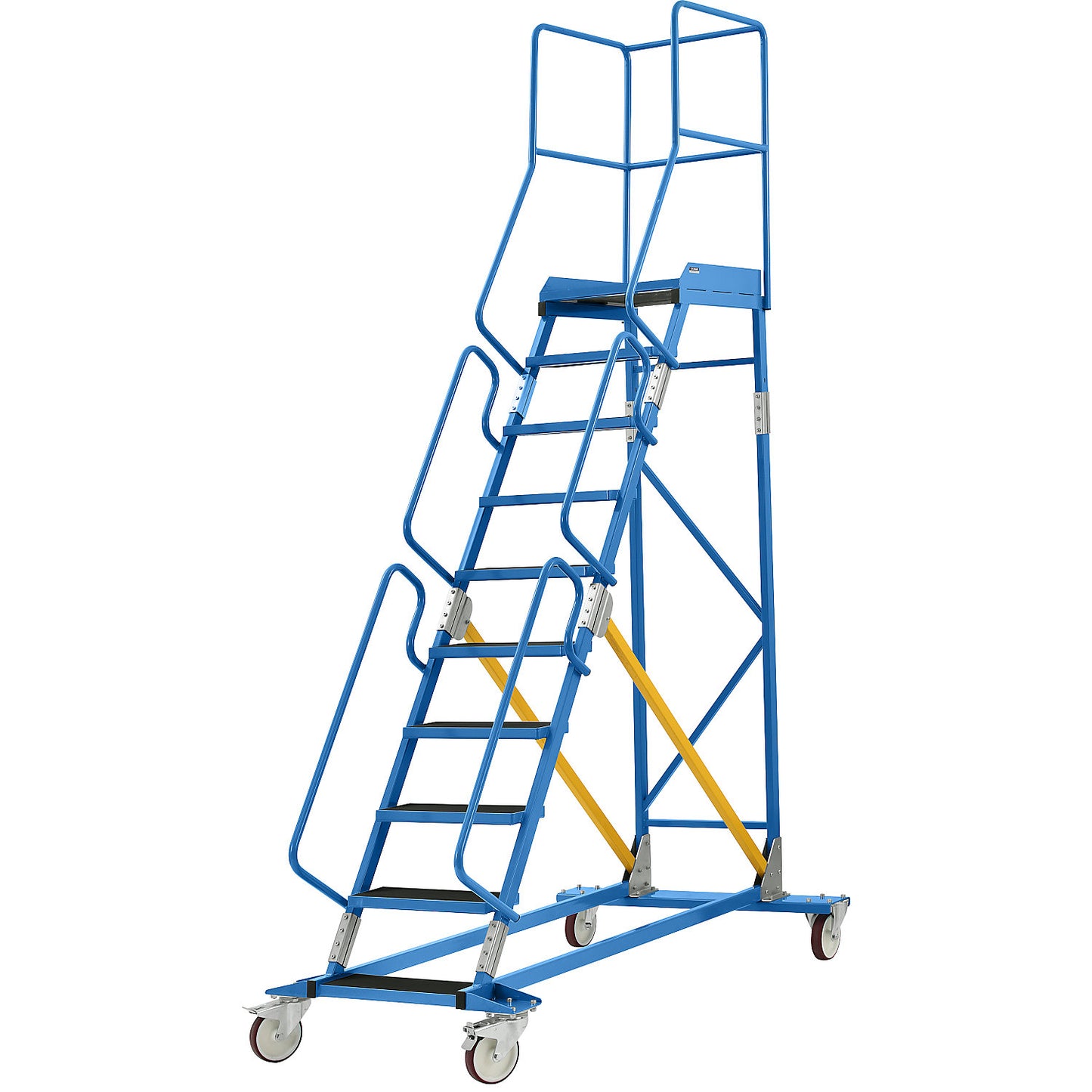 Mobile safety steps, ribbed rubber step insert, 10 steps.