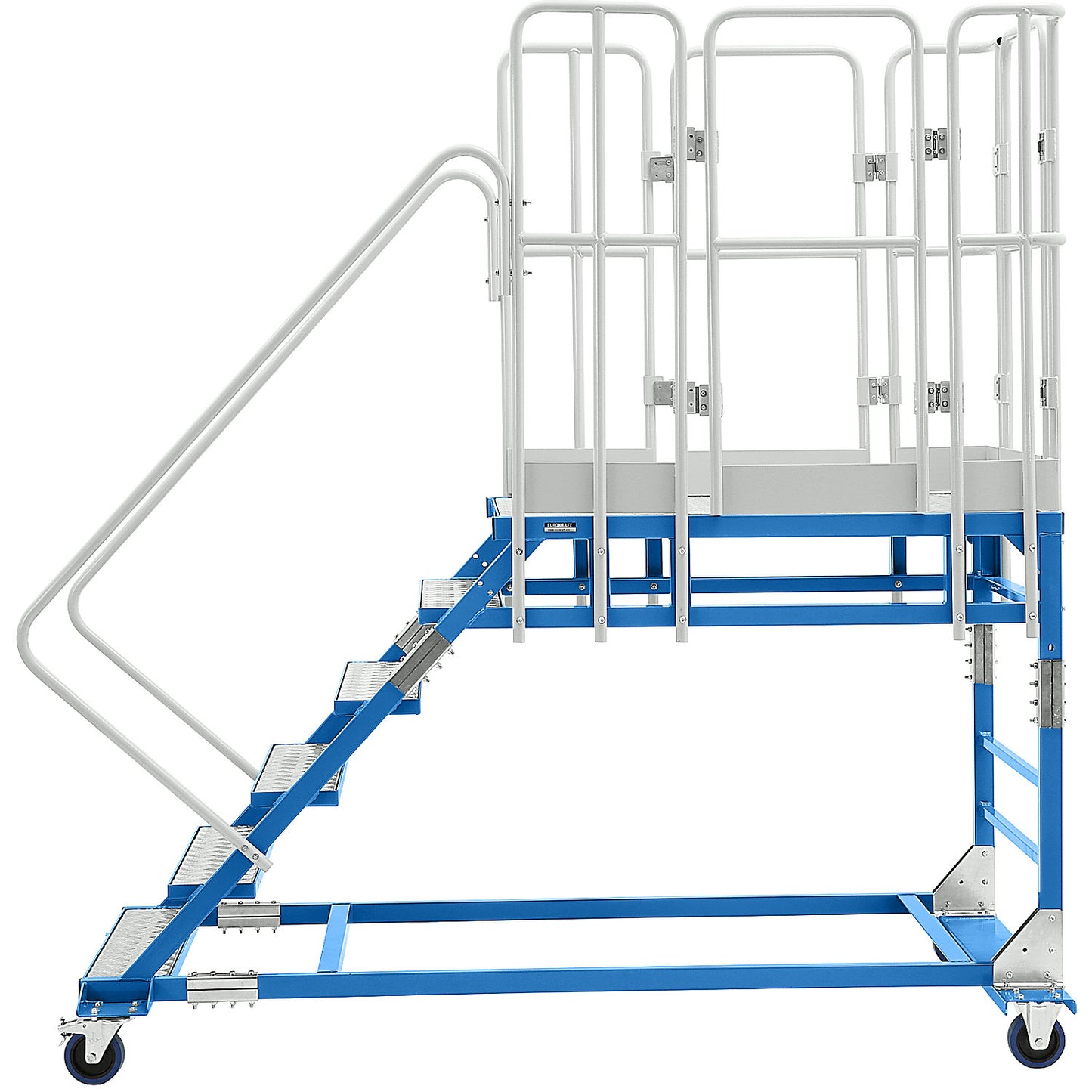 XXL platform steps, with aluminium inserts, platform size 810 x 1250 mm, 6 steps.