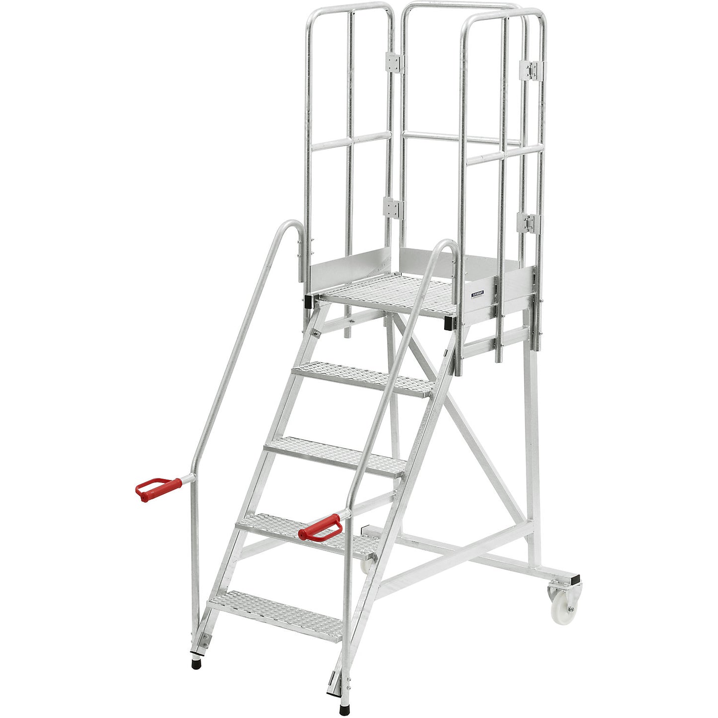 Mobile safety steps, hot dip galvanised, incl. doors, 5 steps.