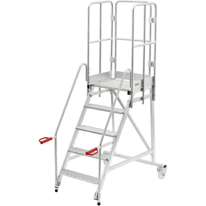 Mobile safety steps, hot dip galvanised, incl. doors, 5 steps.