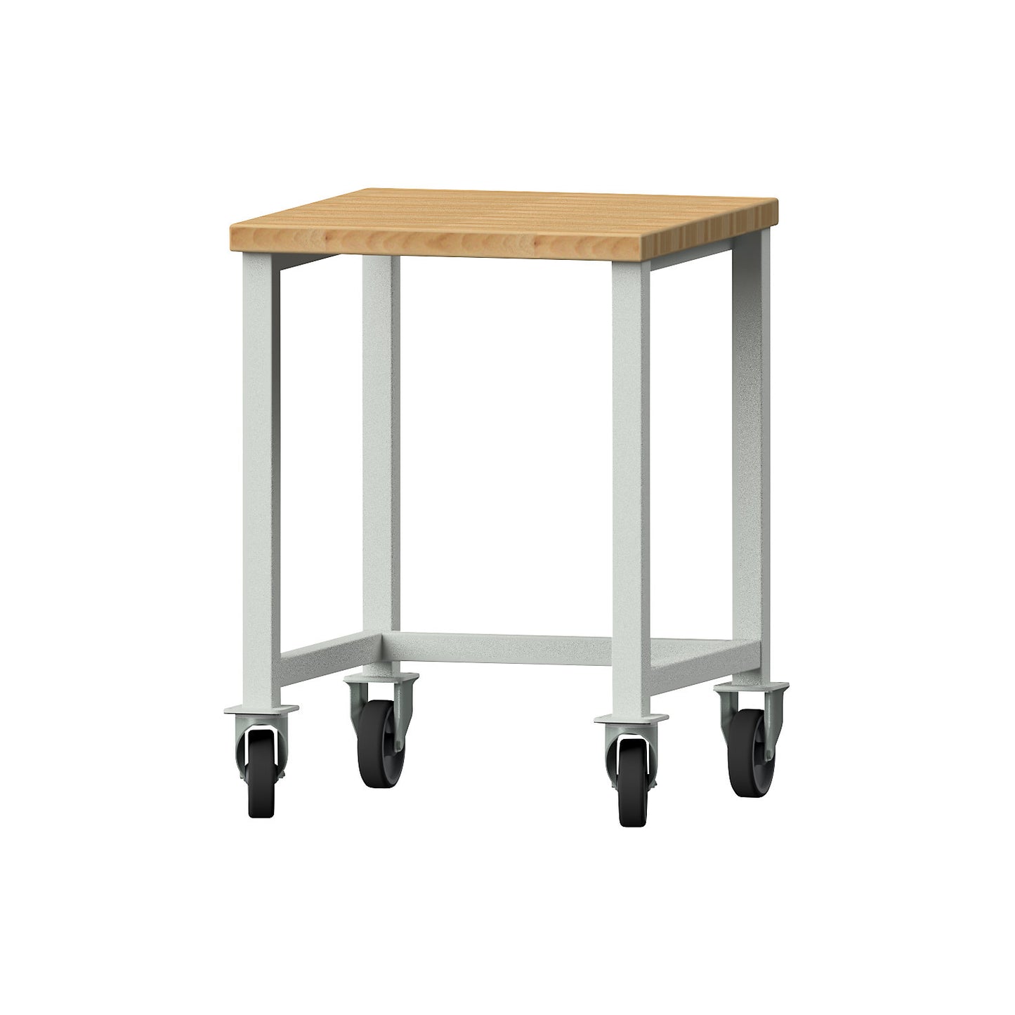 Compact workbench, mobile, mobile, solid beech worktop.