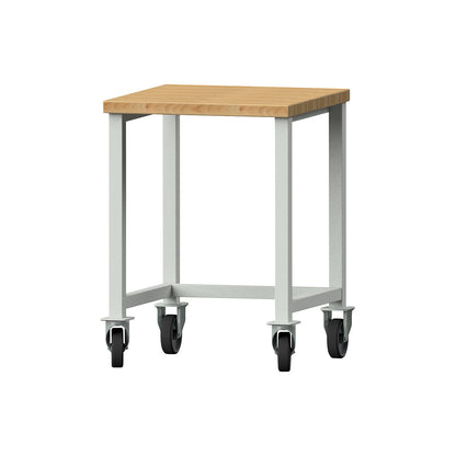 Compact workbench, mobile, mobile, solid beech worktop.