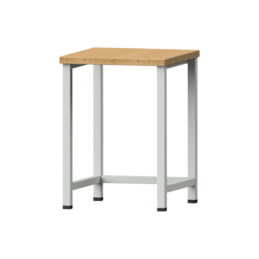 Compact workbench, width 605 mm, without substructures, stationary, solid beech worktop.