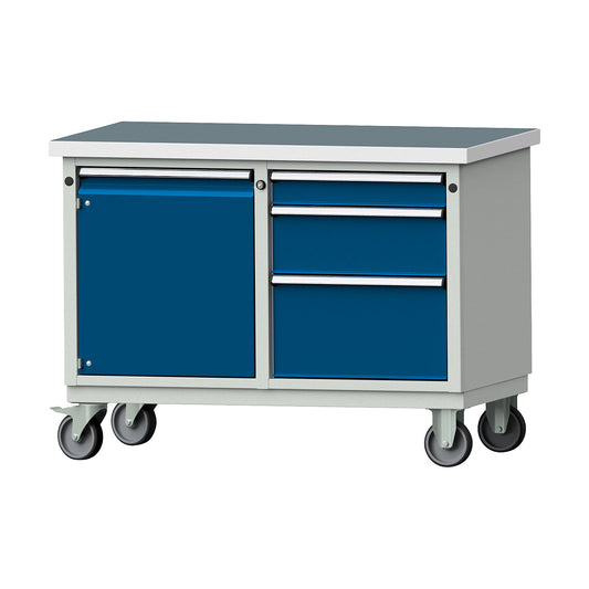 Compact workbench, mobile, mobile, universal worktop.