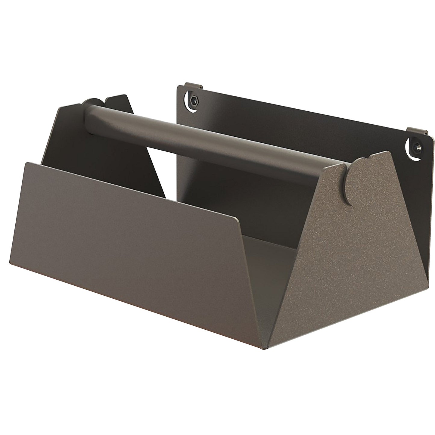 Stainless steel roll holder, for stainless steel perforated panel, LxWxH 241 x 165 x 105 mm.