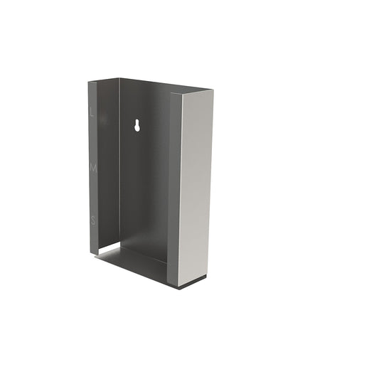 Stainless steel dispenser for disposable gloves, for wall mounting, HxWxD 395 x 261 x 96 mm.