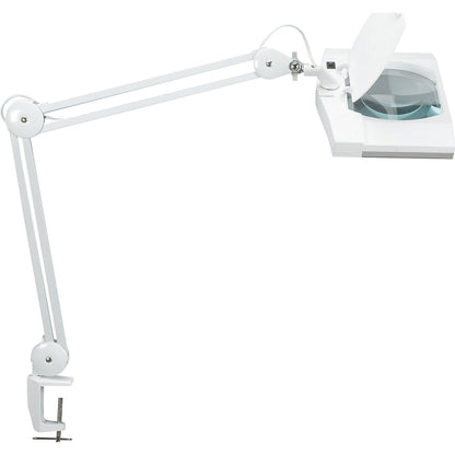 MAULvitrum LED magnifying lamp, with clamp base, white.