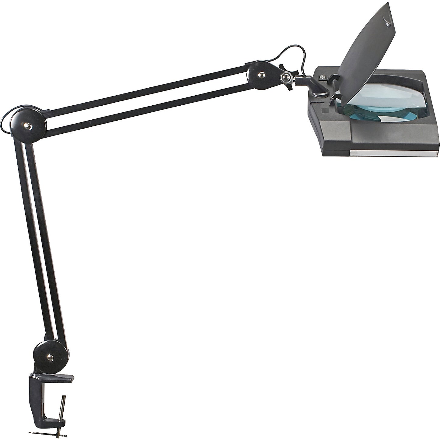 MAULvitrum LED magnifying lamp, with clamp base, black.