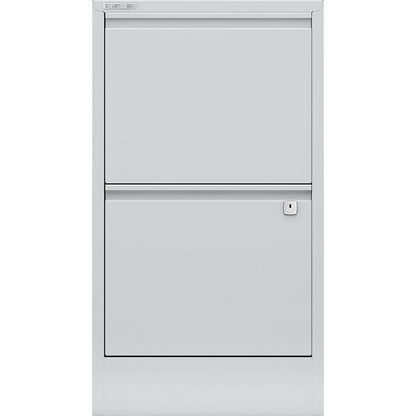 HomeFiler suspension filing cabinet, 2 suspension file drawers, light grey.