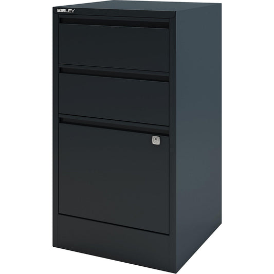 HomeFiler suspension filing cabinet, 2 drawers, 1 suspension file drawer, charcoal.