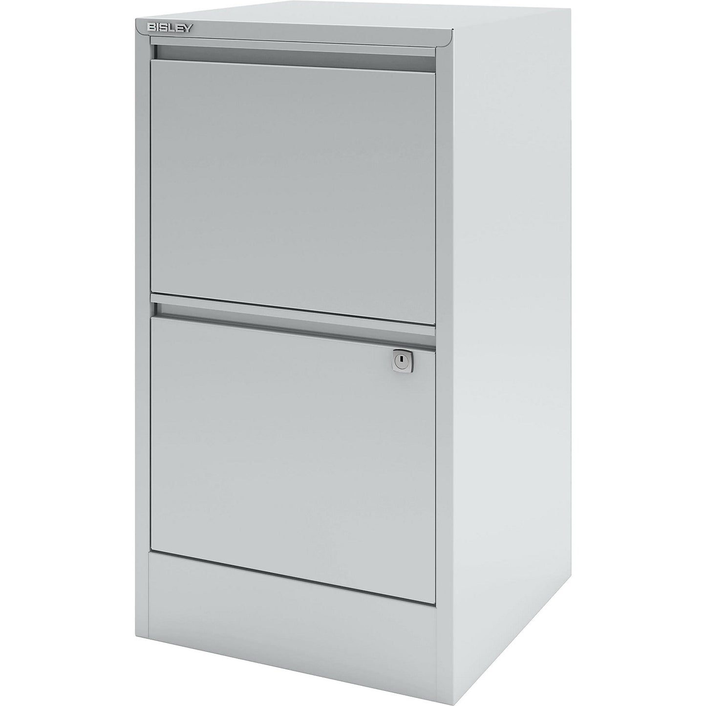 HomeFiler suspension filing cabinet, 2 suspension file drawers, light grey.