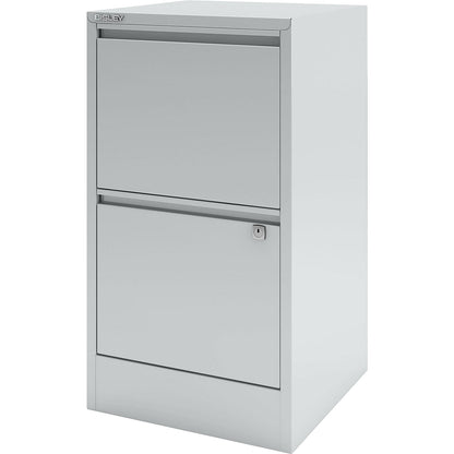 HomeFiler suspension filing cabinet, 2 suspension file drawers, light grey.