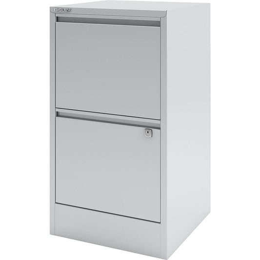 HomeFiler suspension filing cabinet, 2 suspension file drawers, light grey.