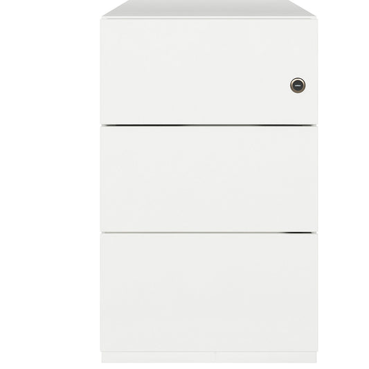 Note™ mobile drawer unit, with 3 universal drawers, HxWxD 495 x 300 x 565 mm, with grip rail, traffic white.