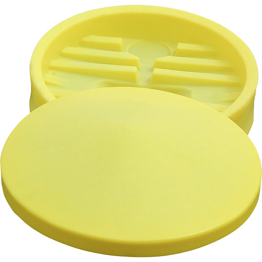 PE funnel for IBC/CTC tank container, with sieve and lid, yellow.