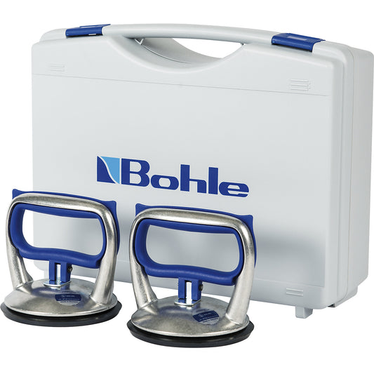 VERIBOR® BLUE LINE suction lifter, pack of 2, 1 head aluminium body with folding handle, max. load 30 kg, disc Ø 120 mm.