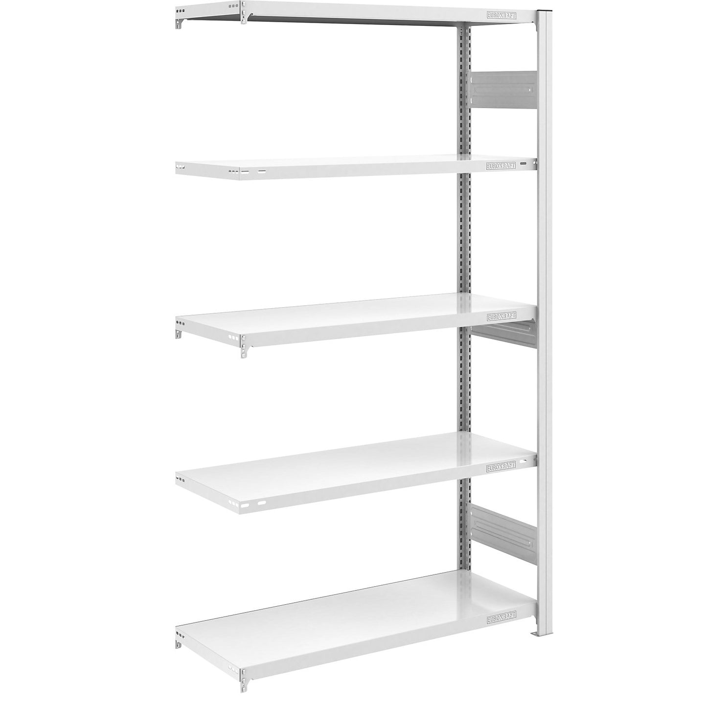 Heavy duty boltless shelving unit, double-sided, HxWxD 2000 x 1000 x 500 mm, grey, extension shelf unit.
